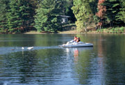 Take a spin on a paddle boat at Lake Julian!